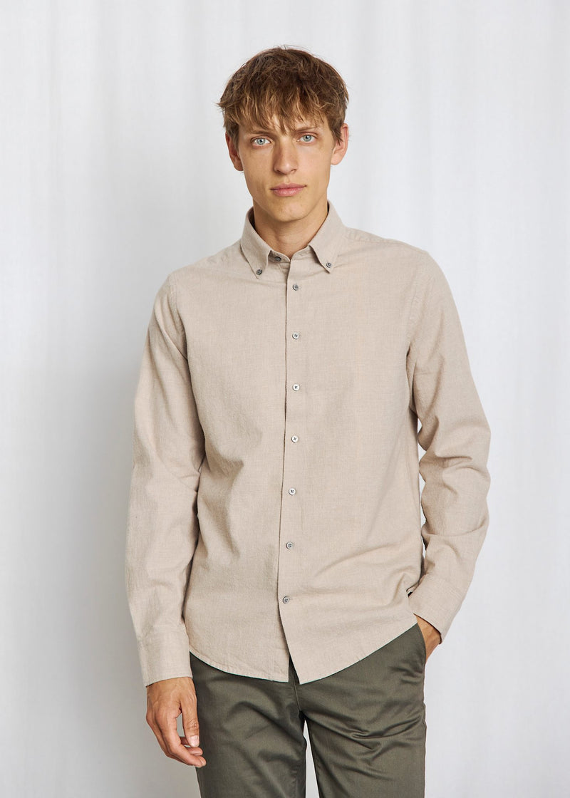 BS Faruk Casual Modern Fit Shirt - Sand
