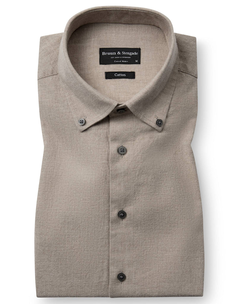BS Faruk Casual Modern Fit Shirt - Sand