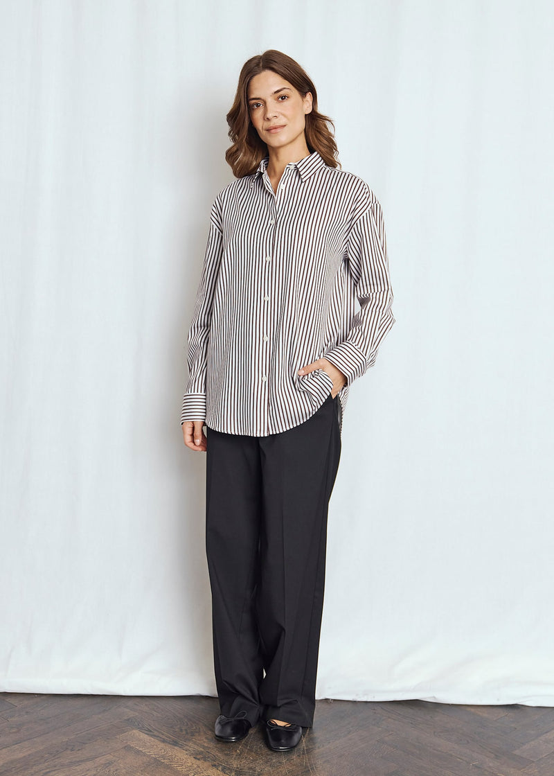 BS Karita Regular Fit Shirt - Bordeaux/White