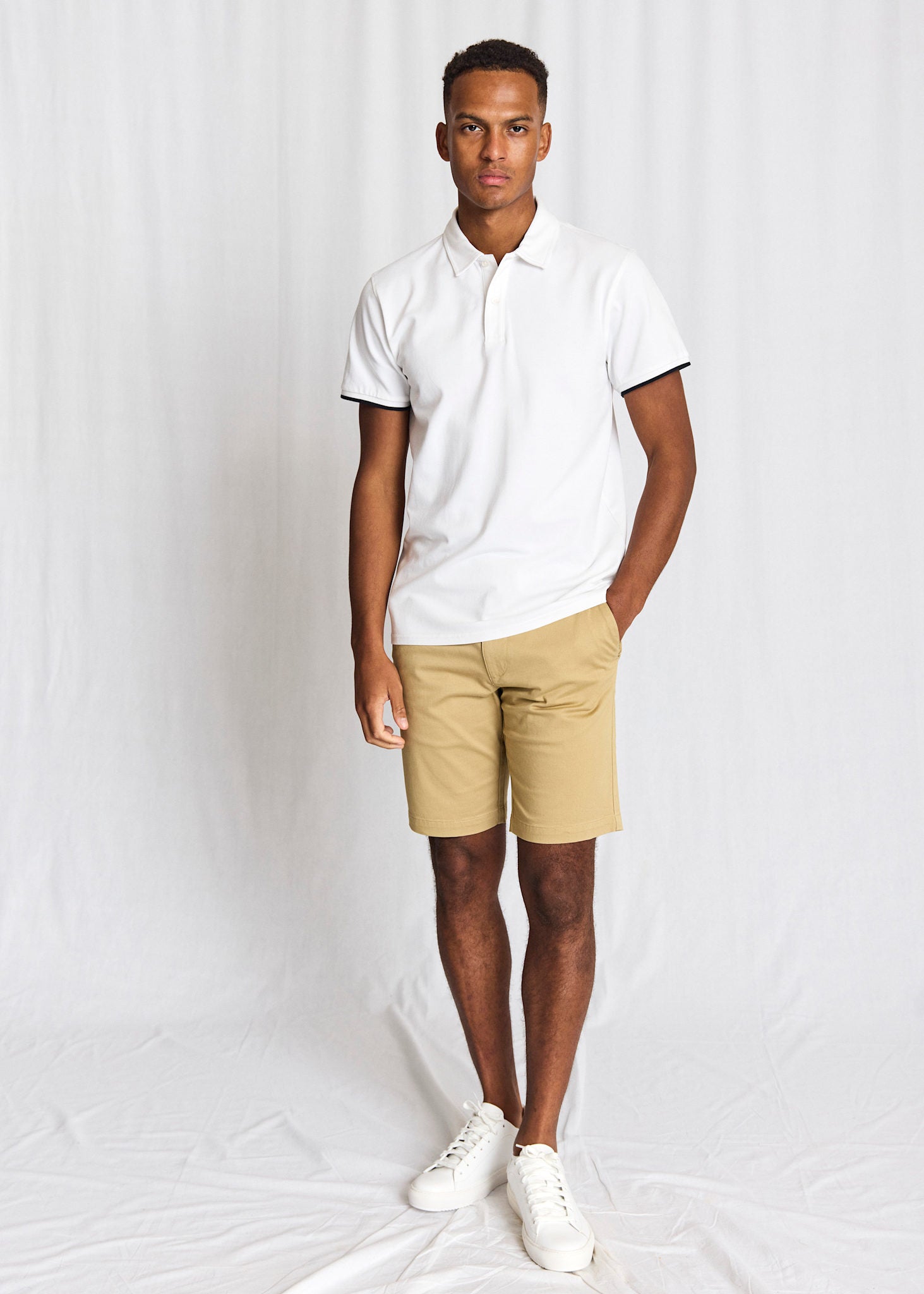 BS Delos Regular Fit Polo Shirt - White