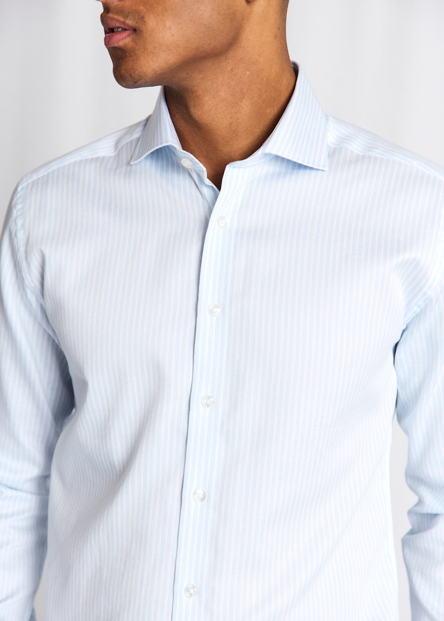BS Borko Slim Fit Shirt - Light Blue/White