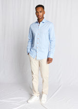 BS Wael Slim Fit Shirt - Light Blue/White