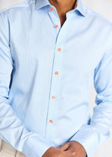 BS Wael Slim Fit Shirt - Light Blue/White