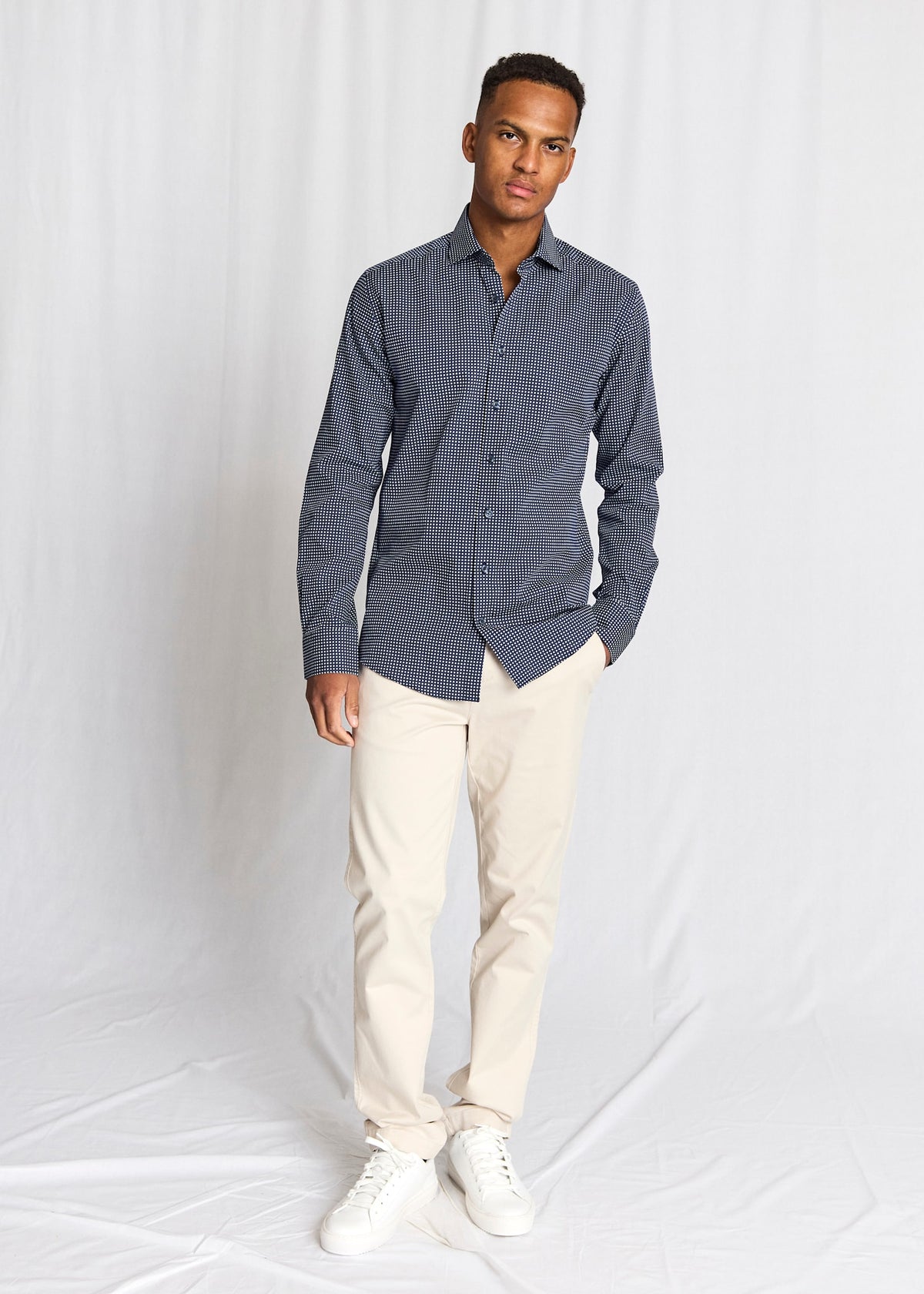 BS Karalek Slim Fit Shirt - Navy