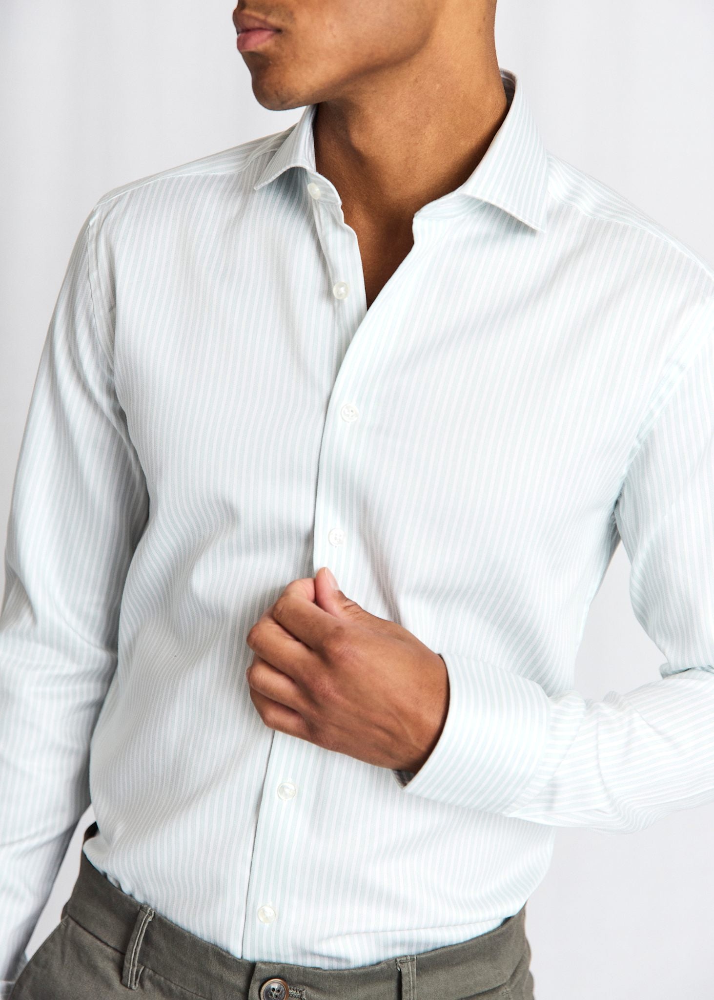 BS Fredric Modern Fit Shirt - Light Green/White