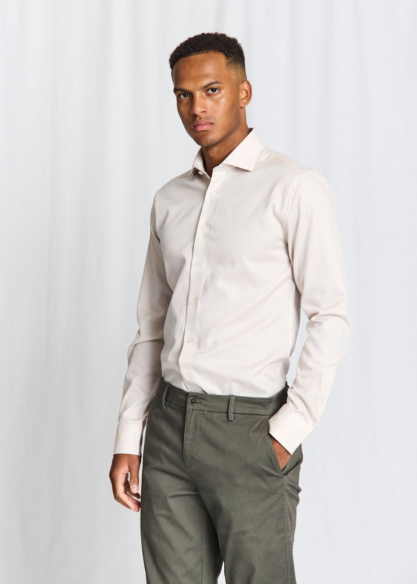 BS Lesjak Modern Fit Shirt - Beige