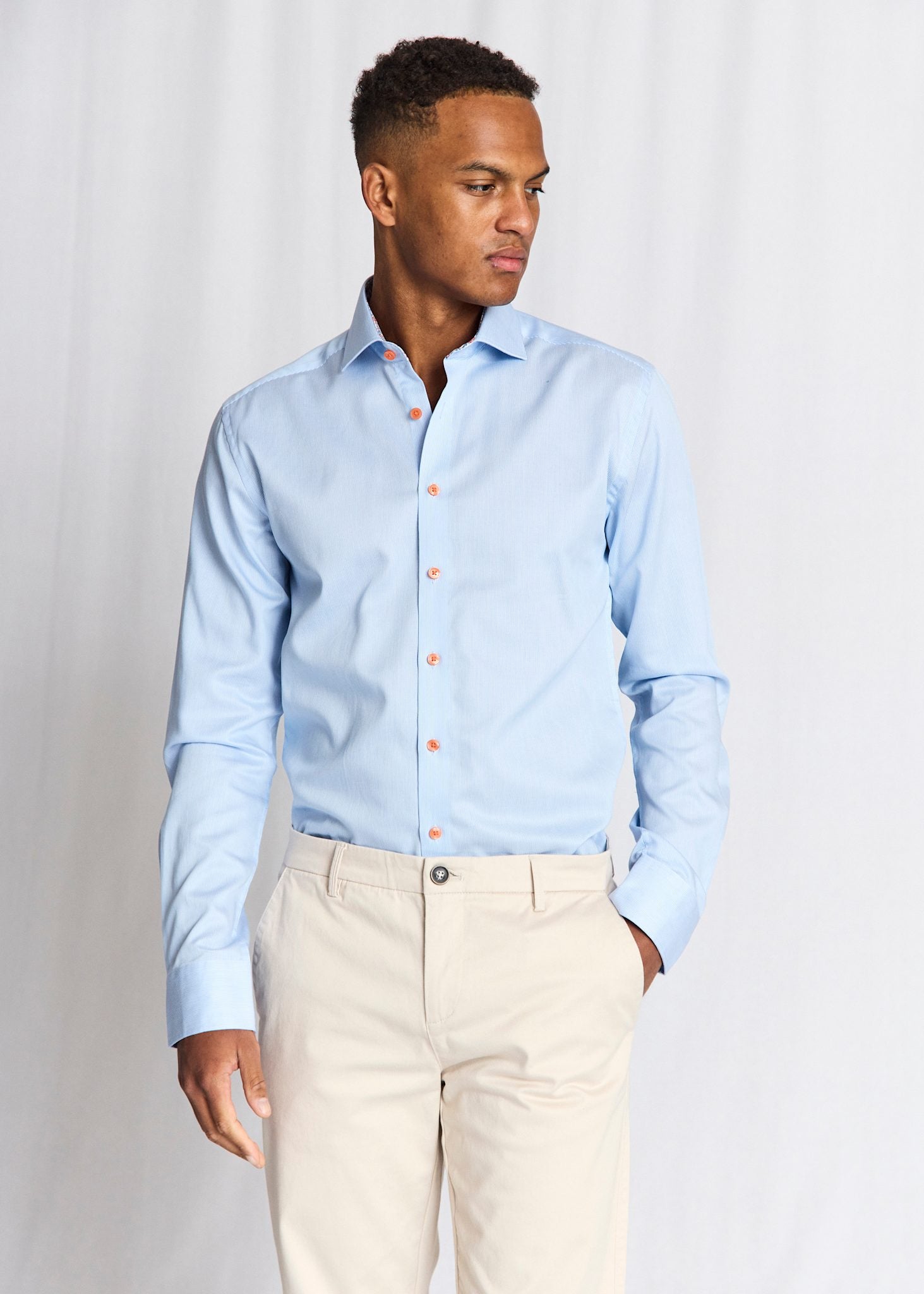 BS Mollgaard Modern Fit Shirt - Light Blue/White
