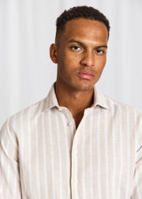 BS Burgos Casual Modern Fit Shirt - Sand/White