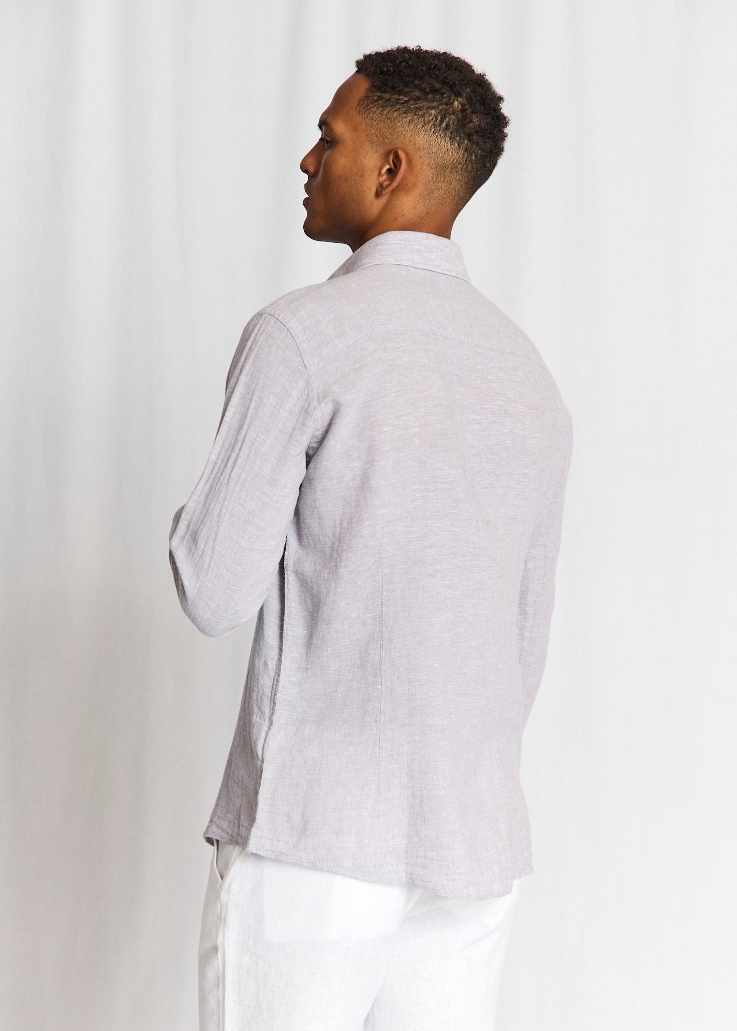 BS Tahaka Casual Modern Fit Shirt - Light Grey