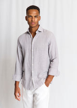 BS Tahaka Casual Modern Fit Shirt - Light Grey