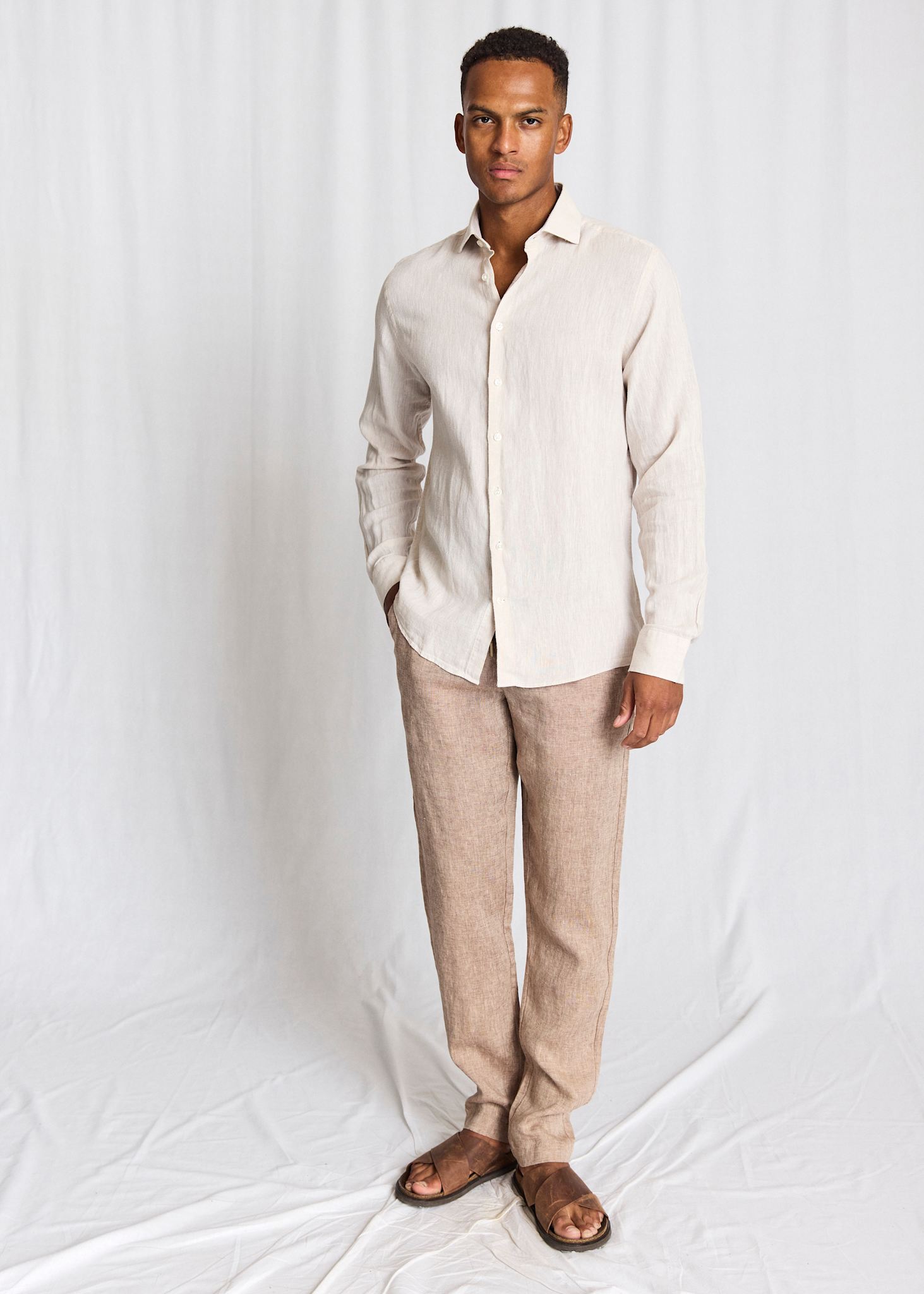 BS Tahaka Casual Modern Fit Shirt - Sand