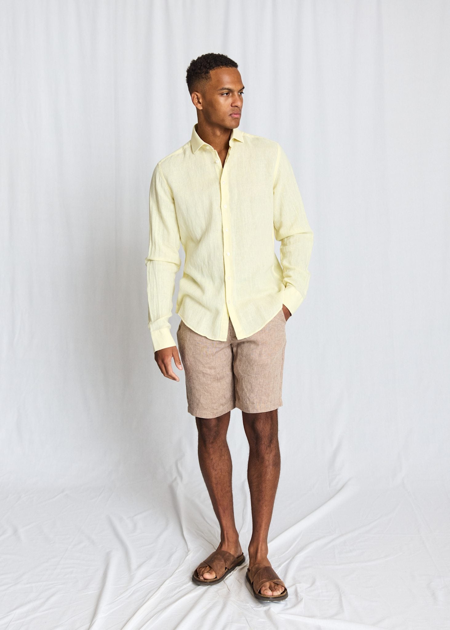 BS Tahaka Casual Modern Fit Shirt - Yellow