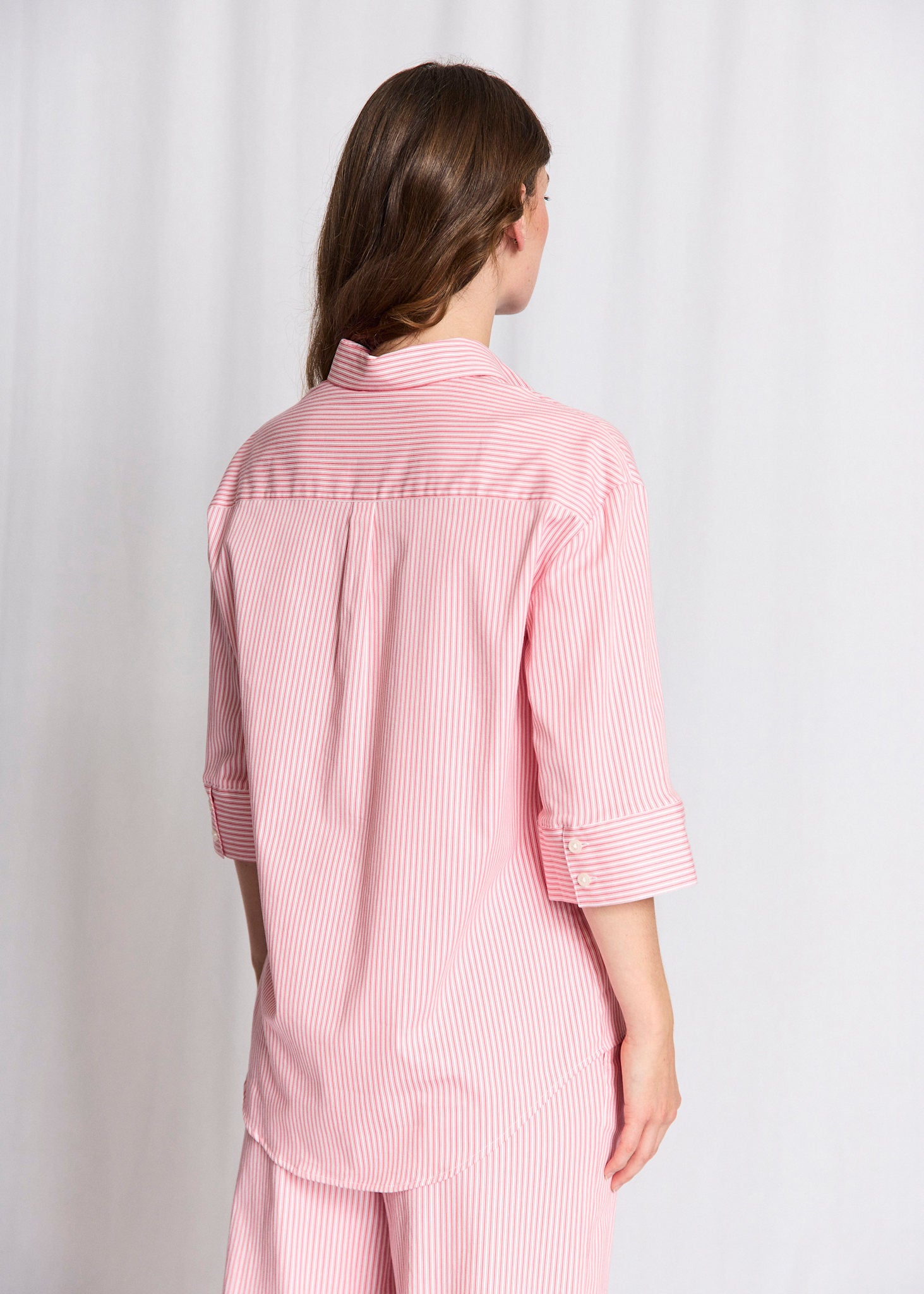 BS Talia Regular Fit Shirt - Lipstick Red/White
