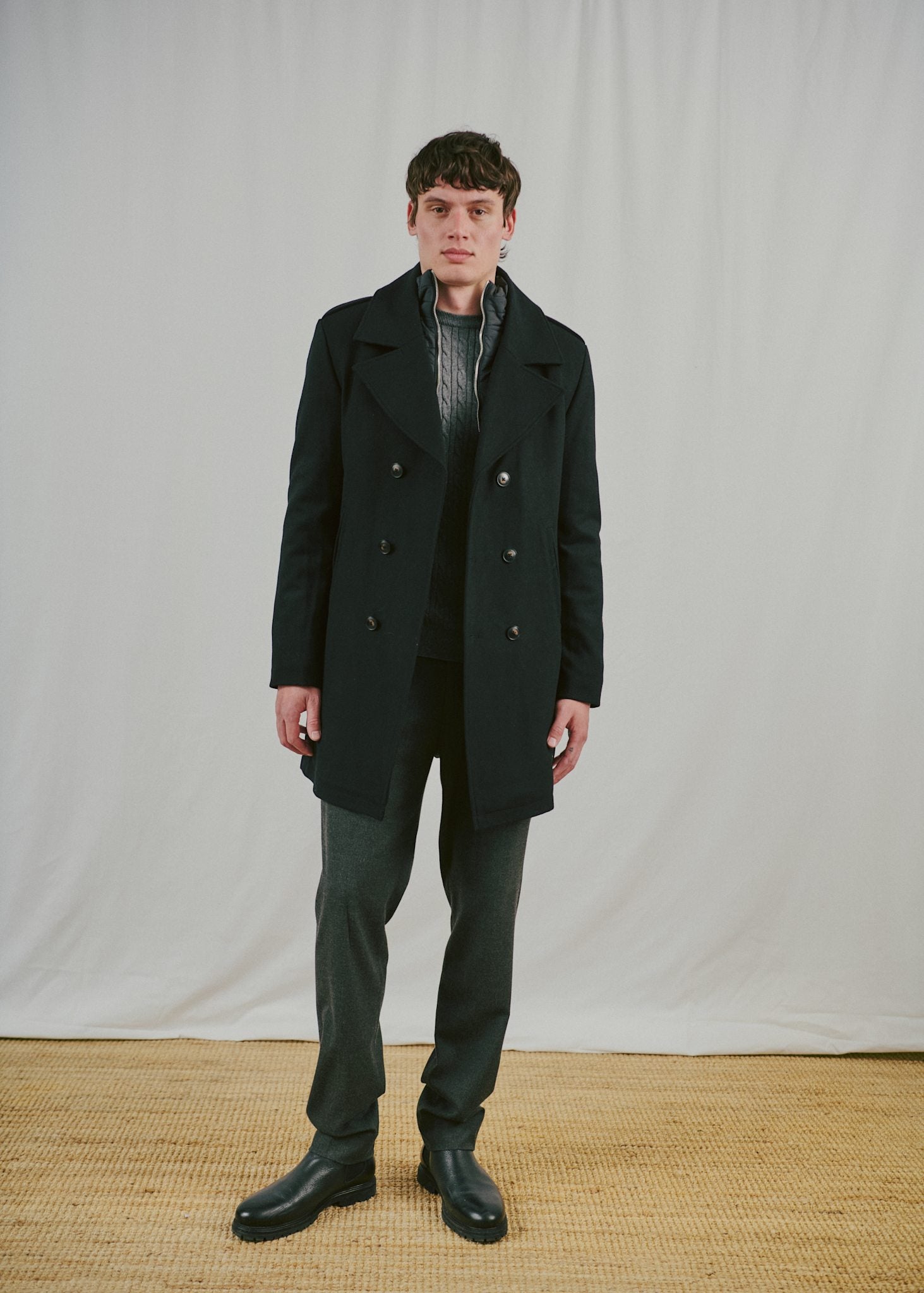 BS Nelson Slim Fit Coat - Black