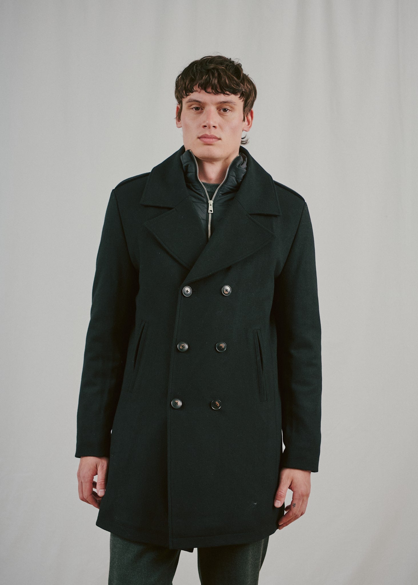 BS Nelson Slim Fit Coat - Black