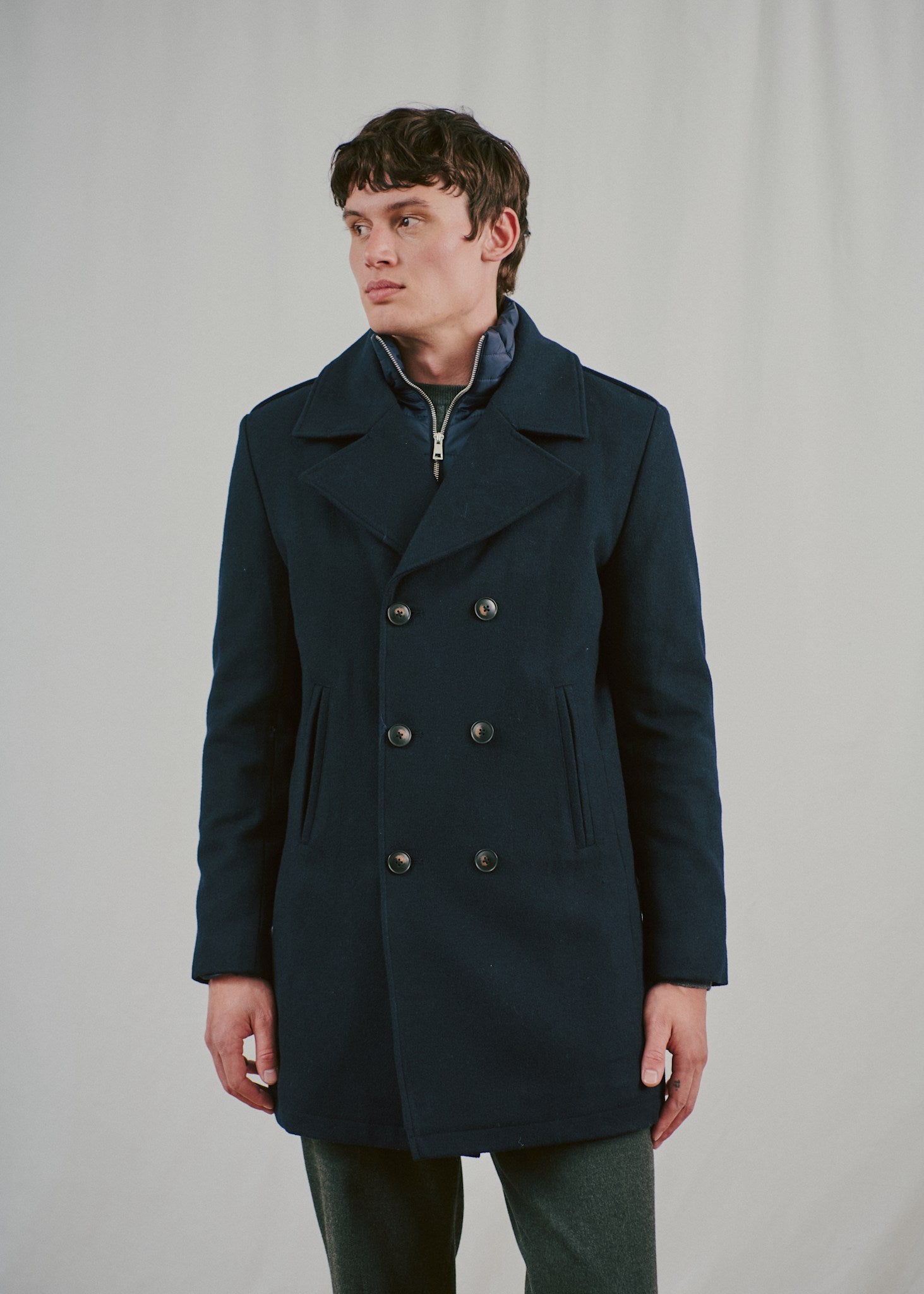 BS Nelson Slim Fit Coat - Navy