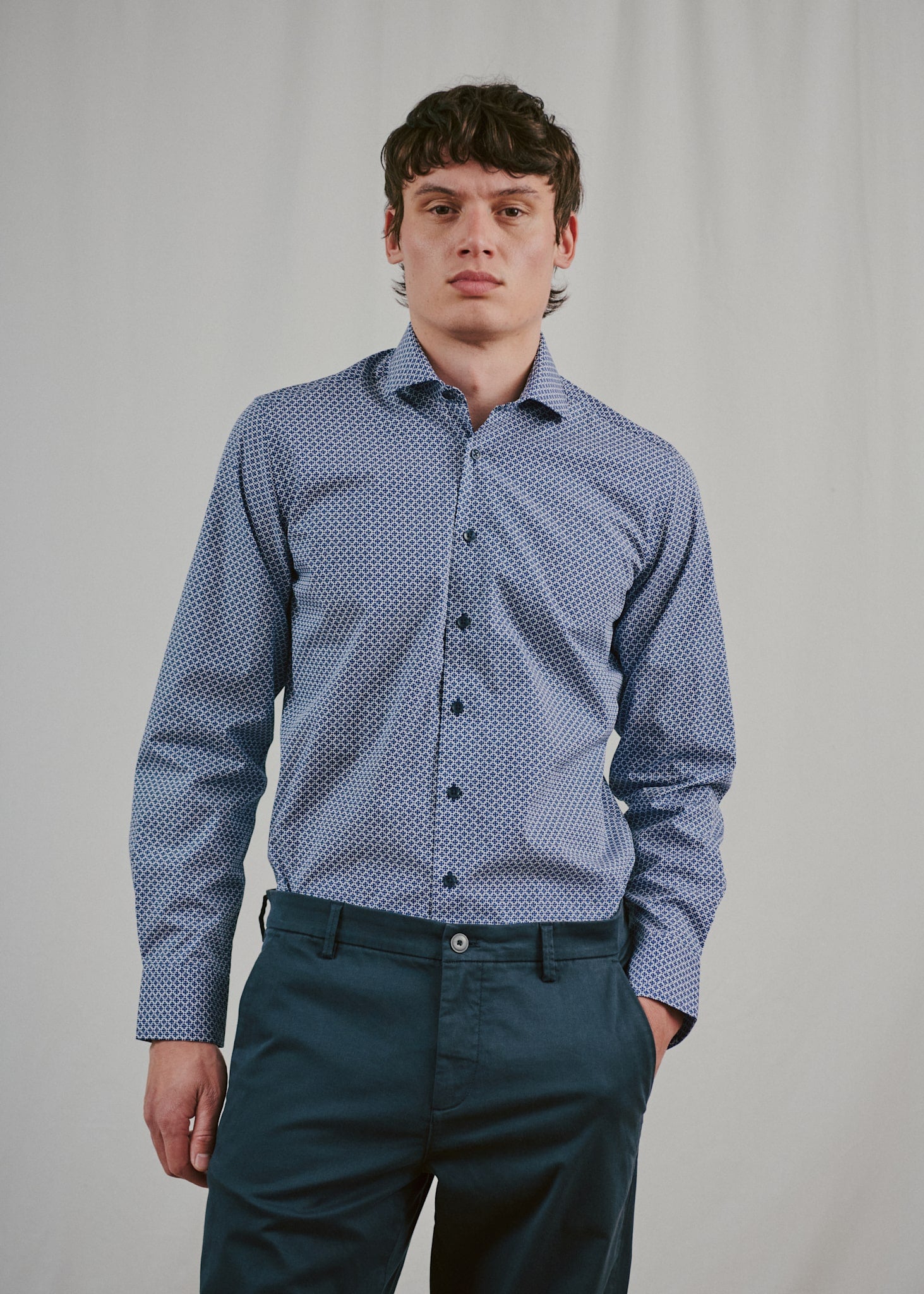 BS Follett Slim Fit Shirt - Navy