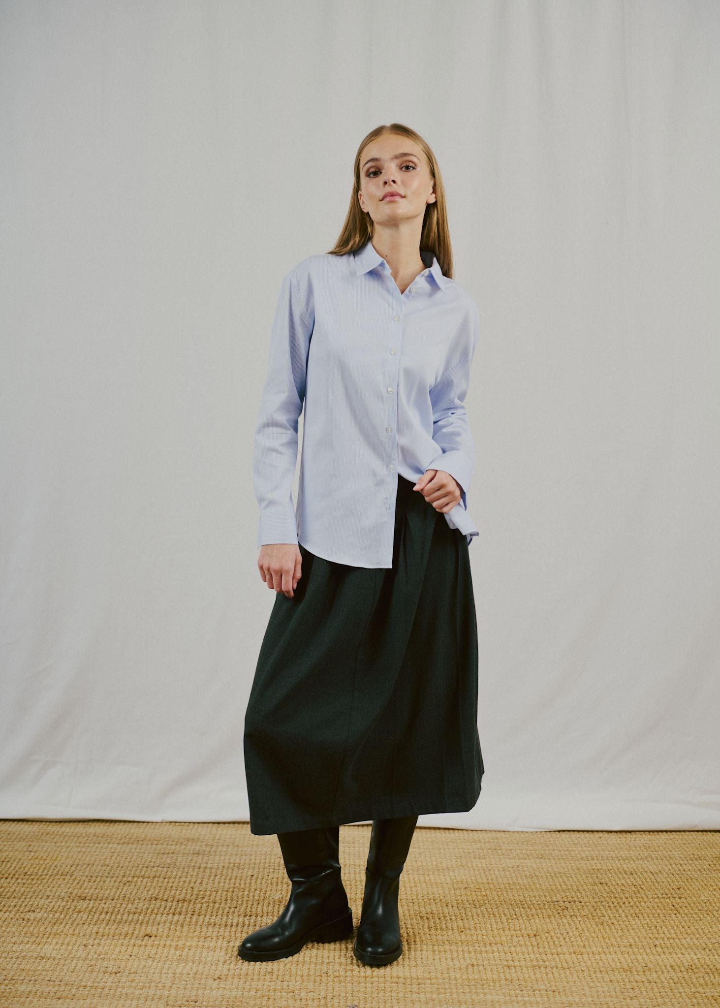 BS Elsie Regular Fit Shirt - Light Blue/White