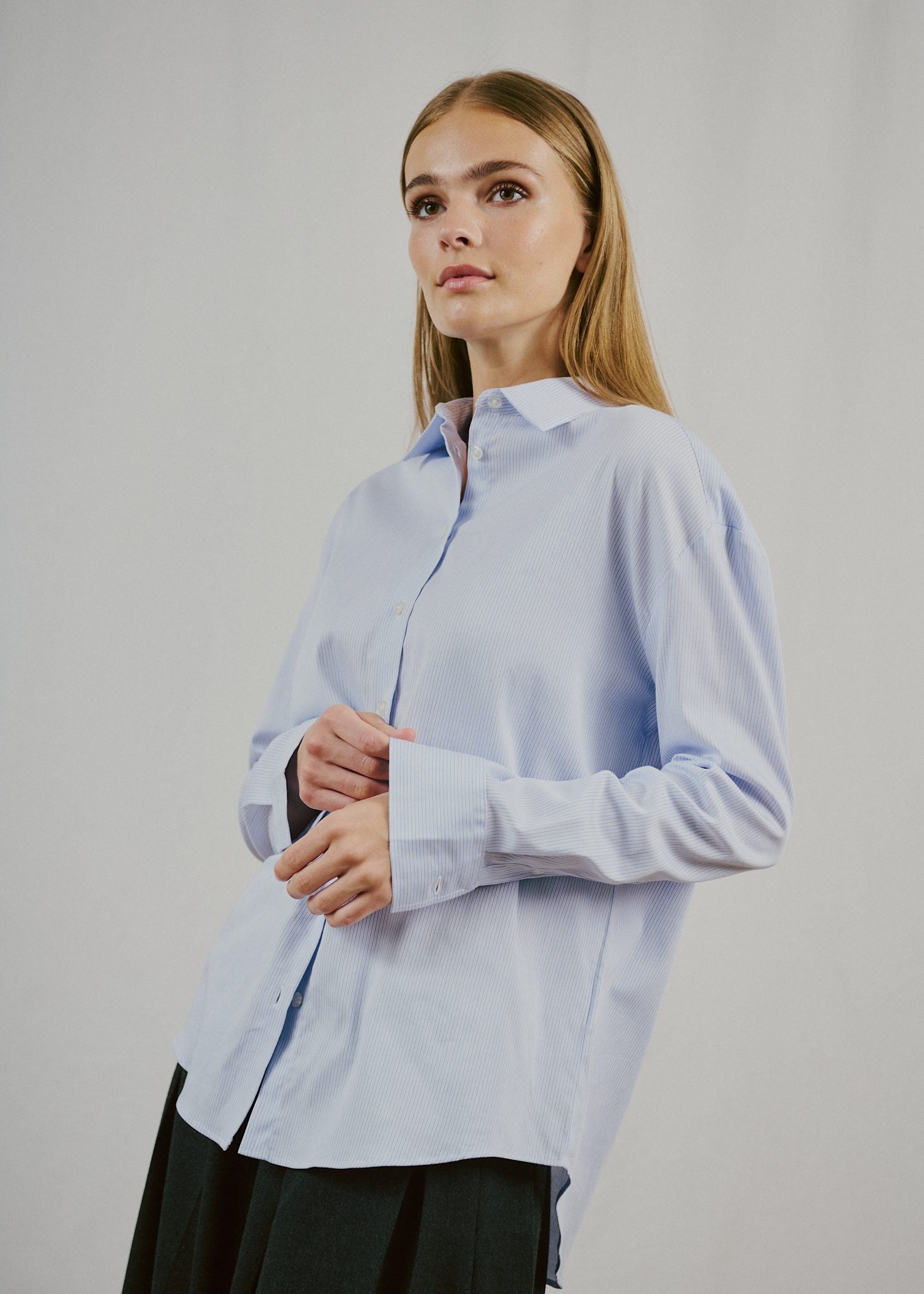 BS Elsie Regular Fit Shirt - Light Blue/White