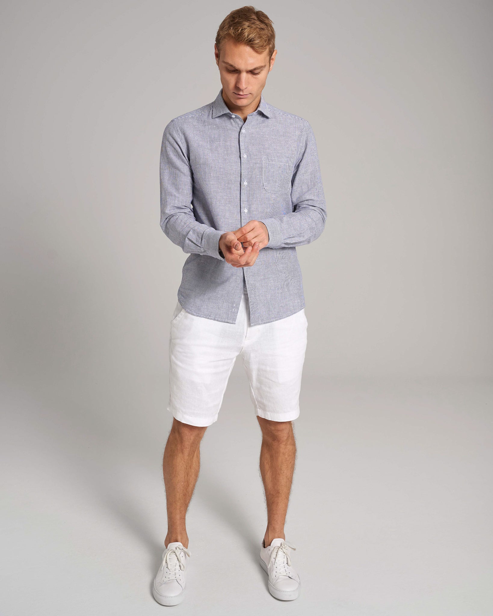 BS Fernando Casual Modern Fit Skjorte - Blue/White