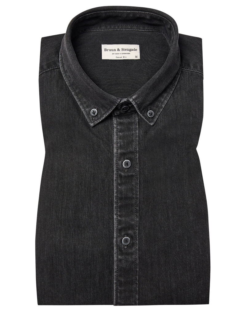 BS Elverum casual slim fit shirt - Black