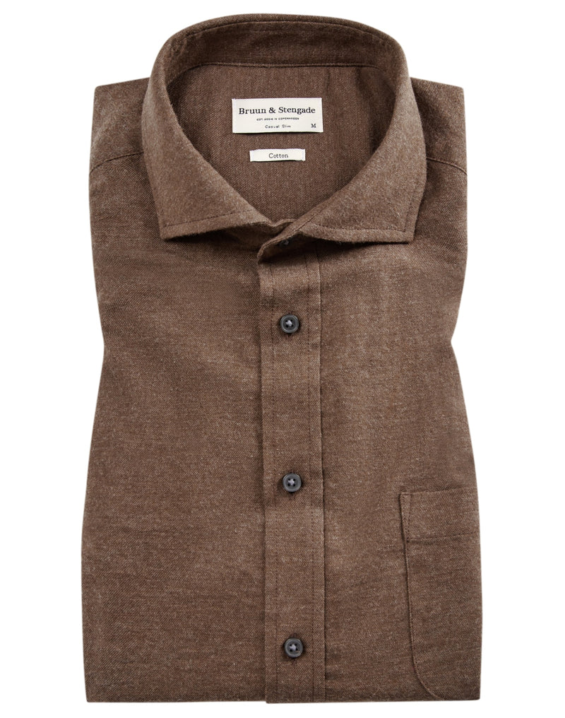 BS Halden casual slim fit shirt - Brown