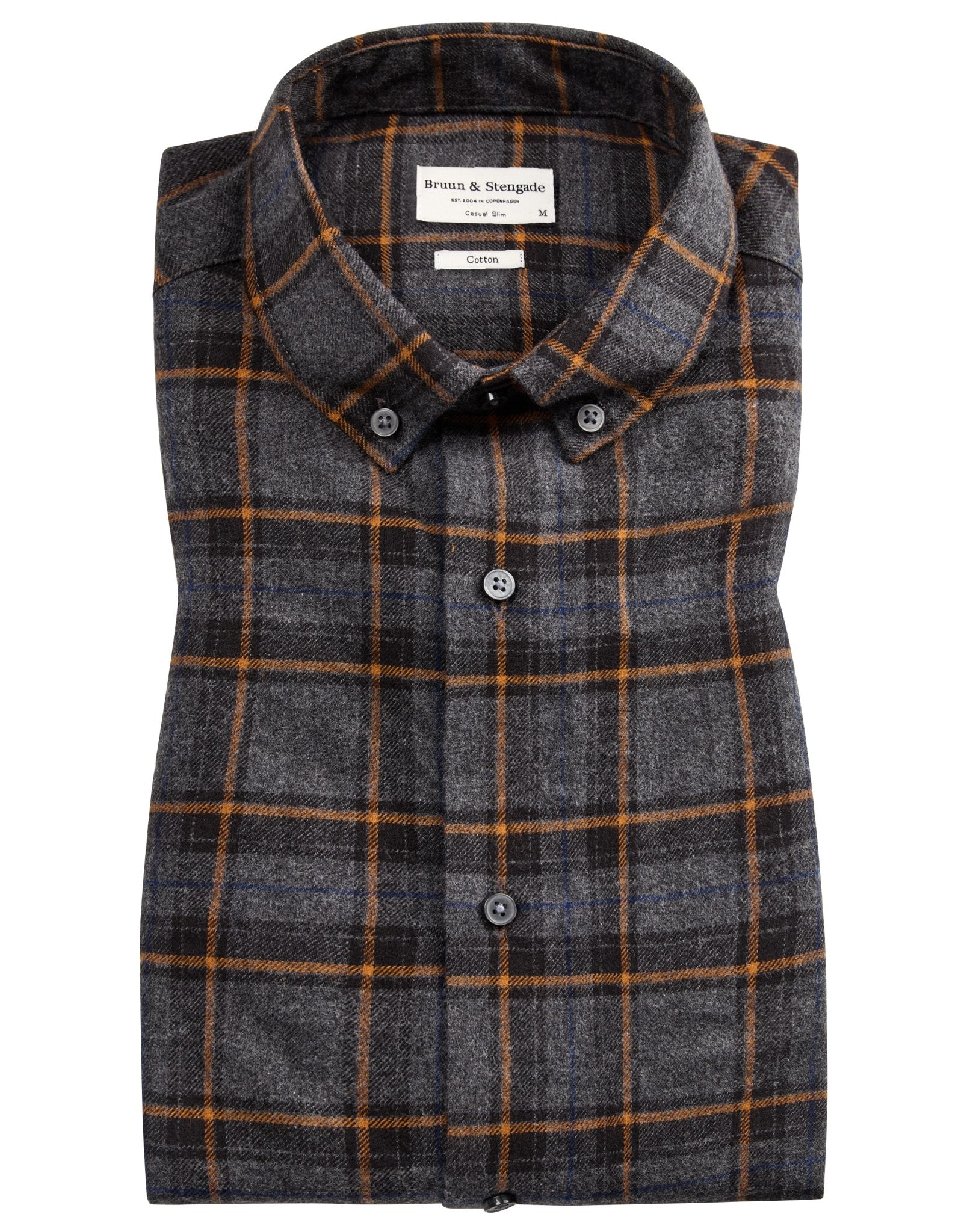 BS Hamar casual slim fit Skjorte - Dark Grey