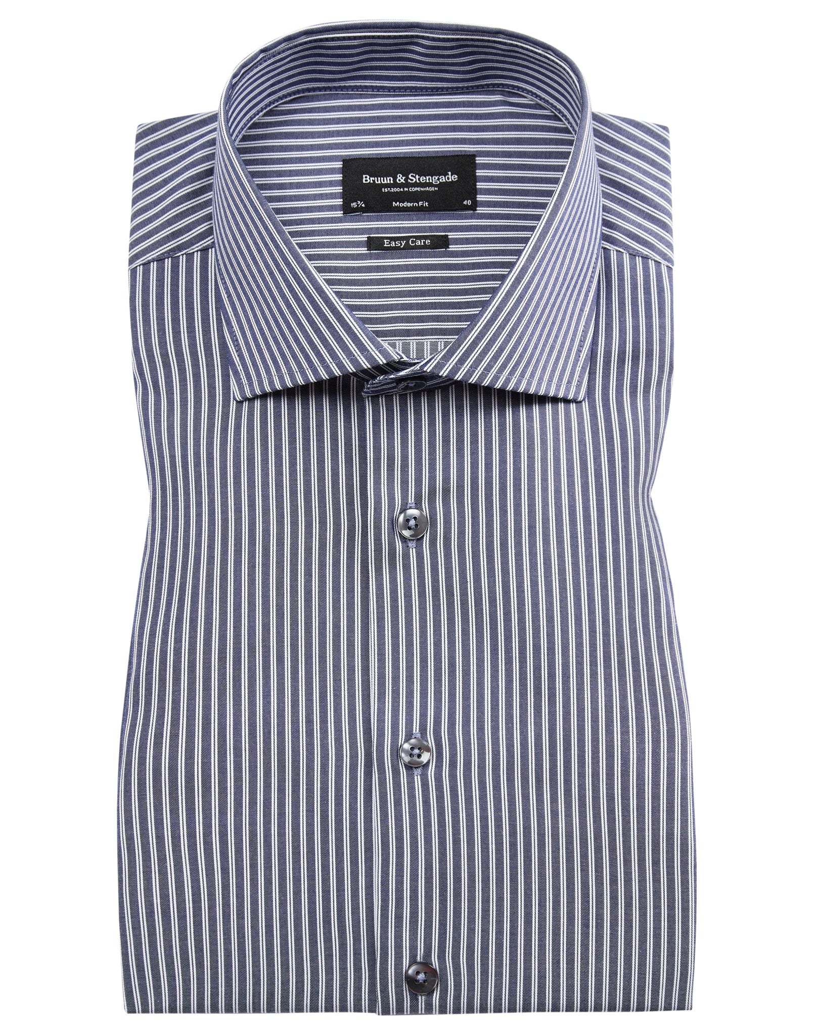 BS Lobont modern fit Skjorte - Dark Blue/White
