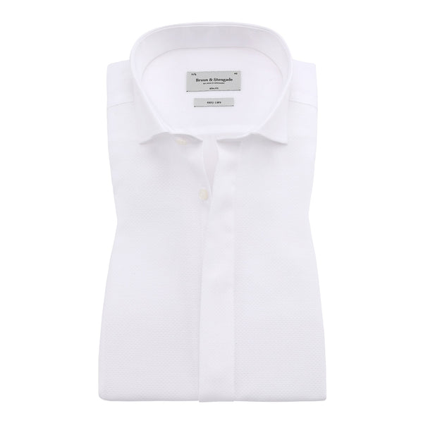 BS Bond Slim Fit Smoking Shirt White - White