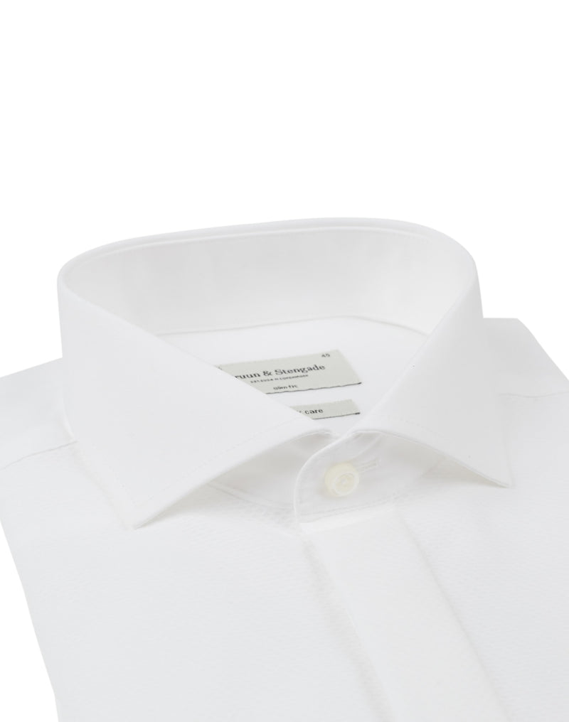 BS Bond Slim Fit Smoking Shirt White - White