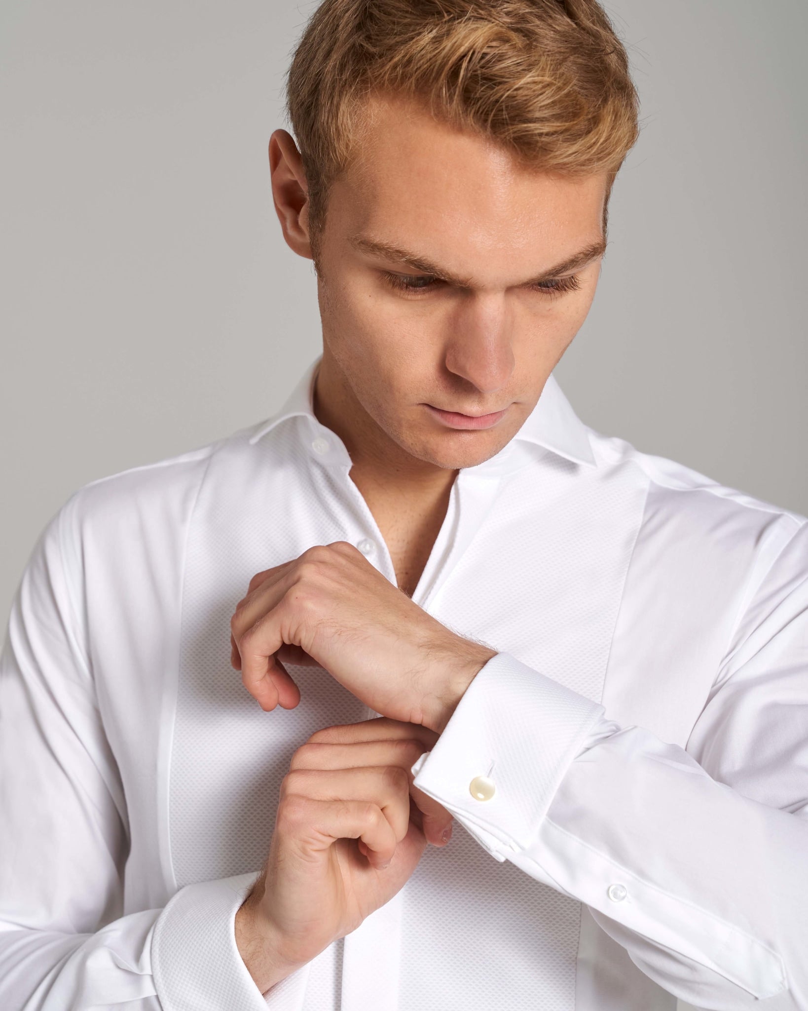 BS Bond Slim Fit Smoking Skjorte Hvid - White