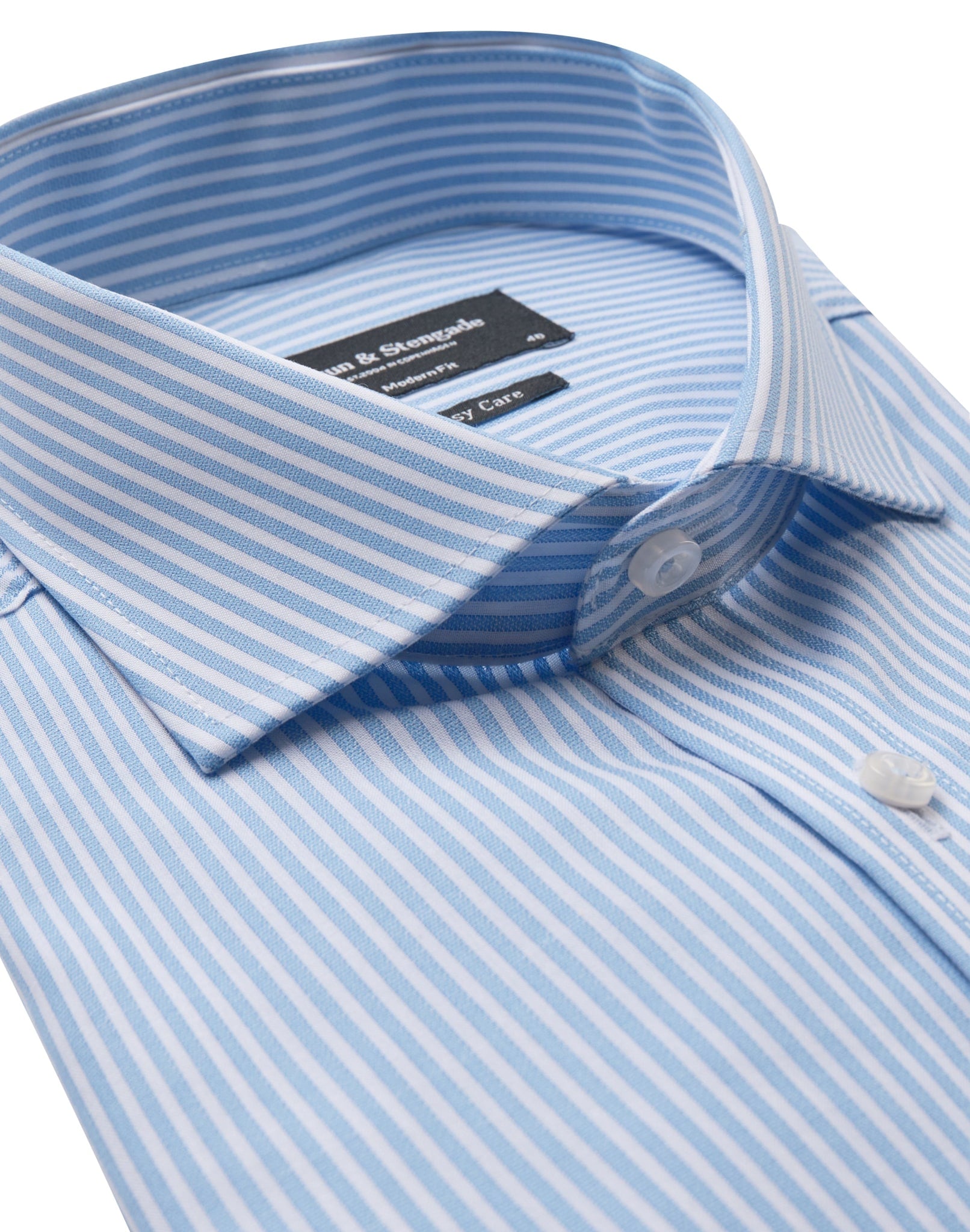 BS Bruno Modern Fit Skjorte - Light Blue/White