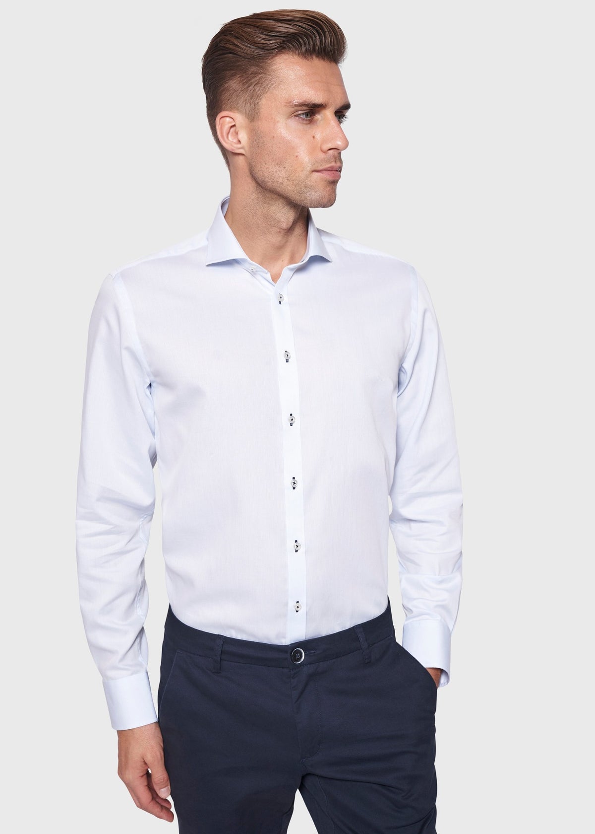 BS Djemba Modern Fit Shirt Light Blue - Light Blue