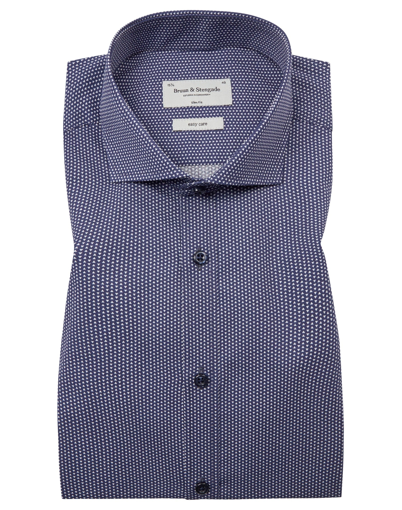 BS Edison Slim Fit Skjorte - Navy