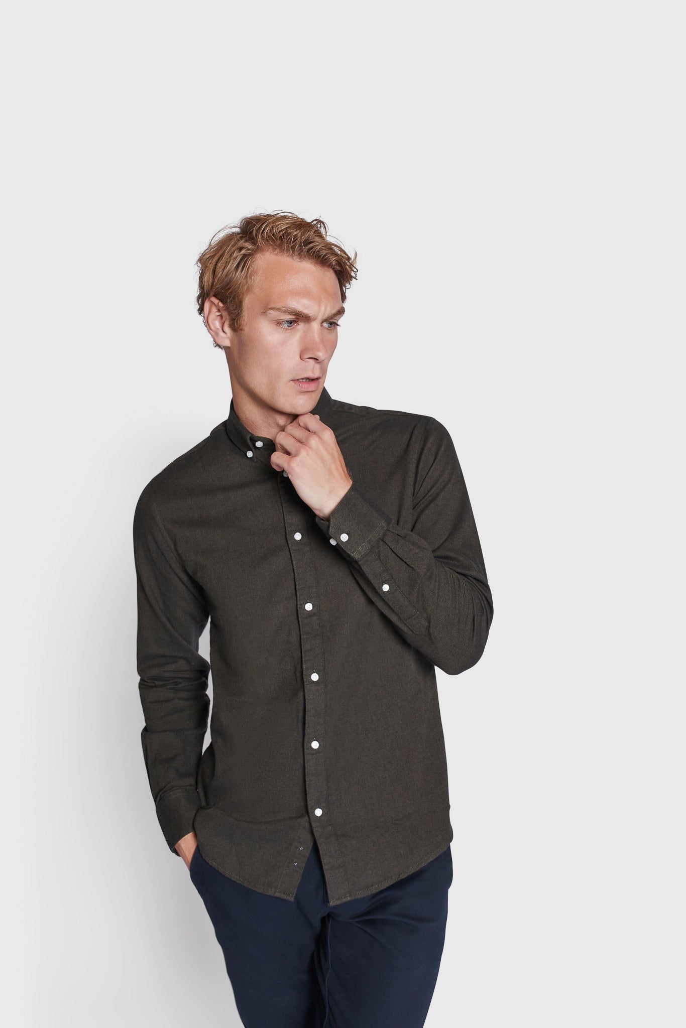 BS Ebruma Casual Modern Fit Skjorte - Dark Green