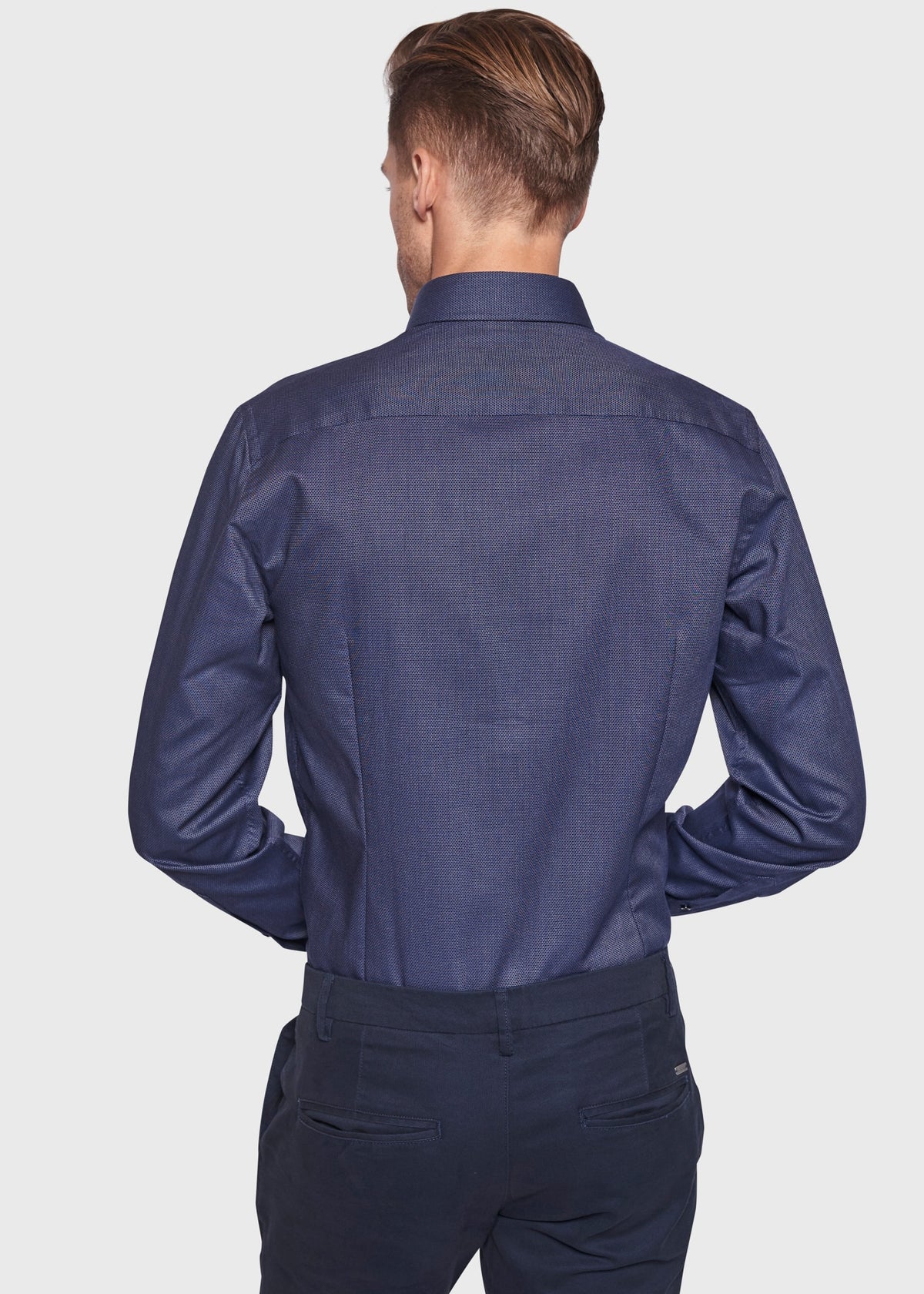 BS Matteo Modern Fit Shirt Navy - Navy