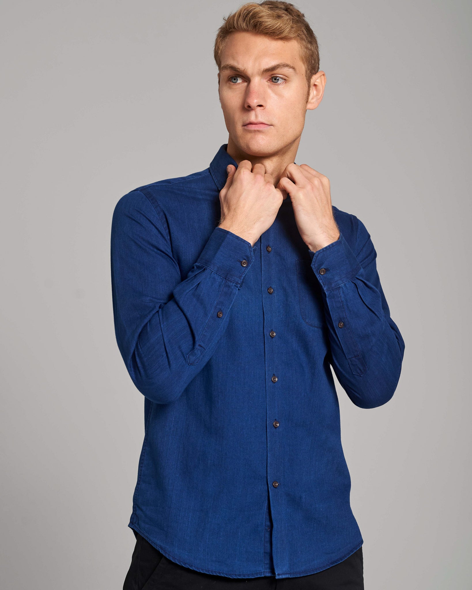 BS Lando Casual Modern Fit Skjorte - Indigo