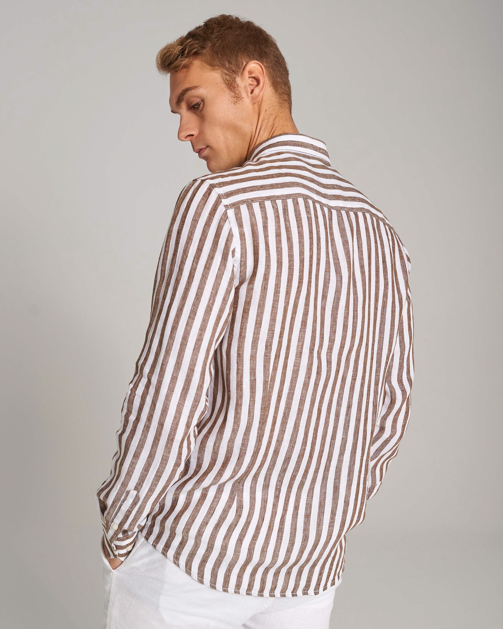 BS Esteban Casual Modern Fit Skjorte - Ochre/White