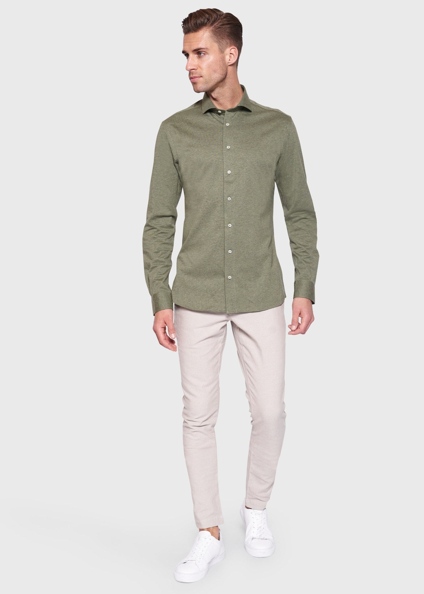 BS Parrot Slim Fit Skjorte - Green