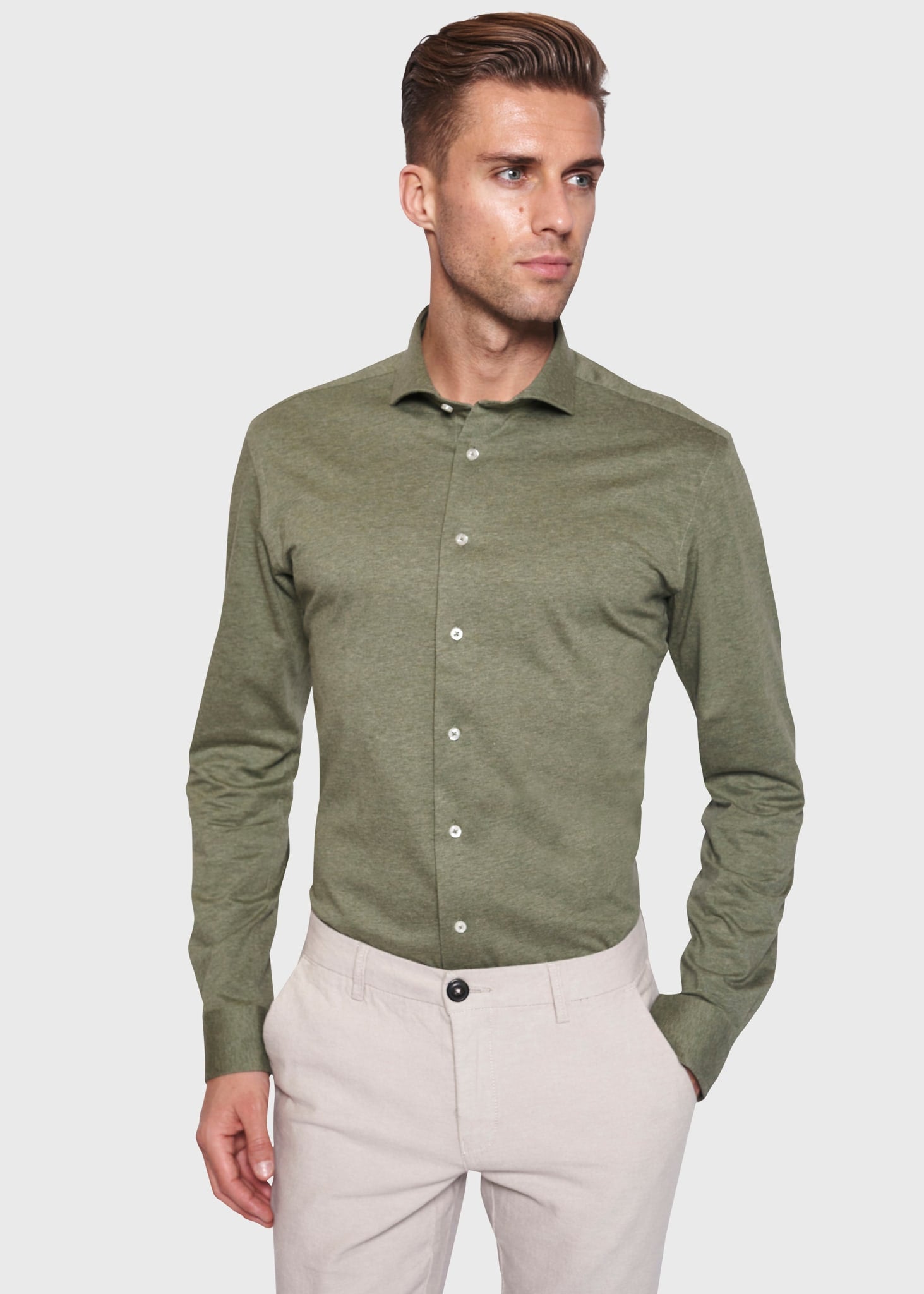BS Parrot Slim Fit Skjorte - Green
