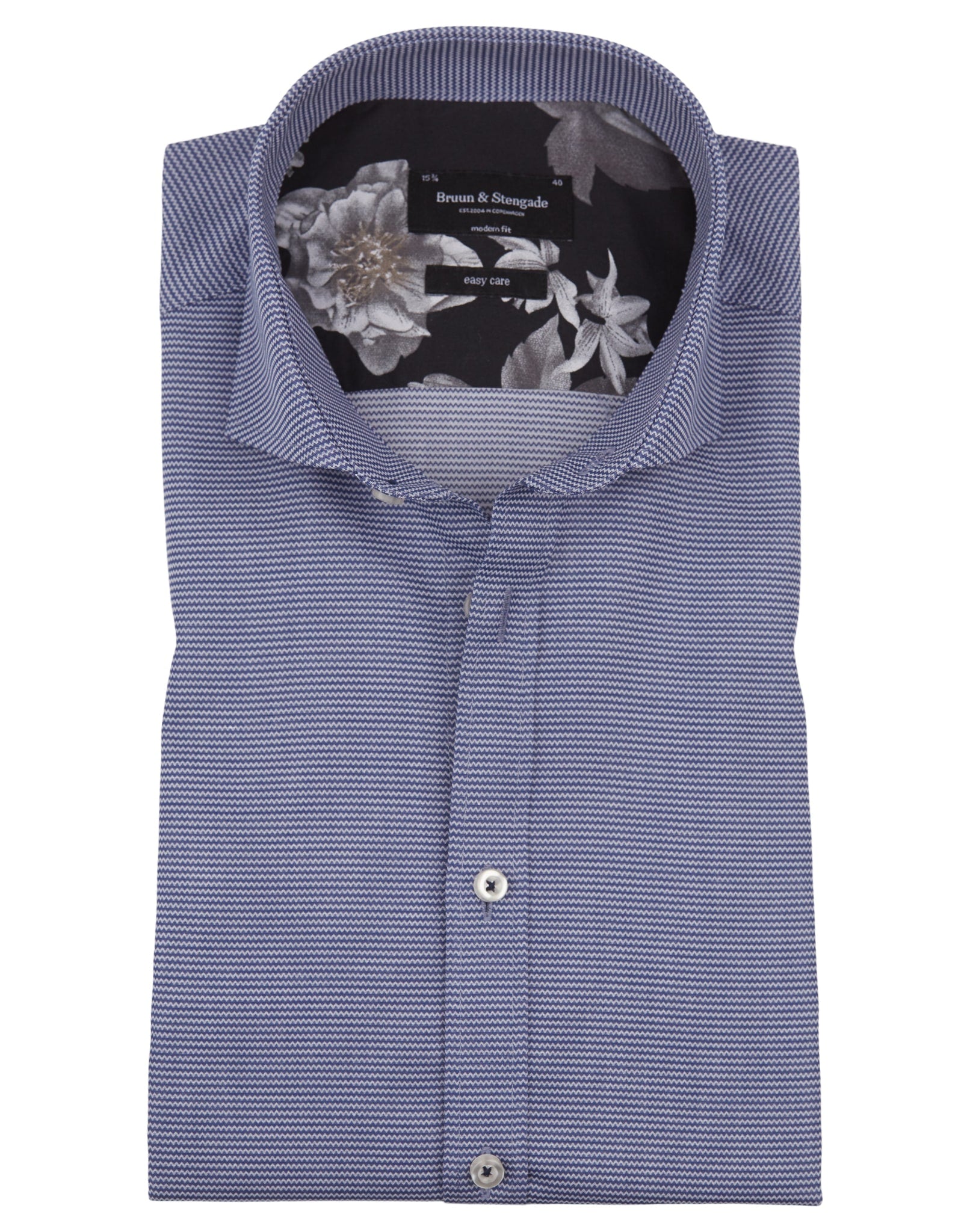 BS Peters Modern Fit Skjorte - Navy