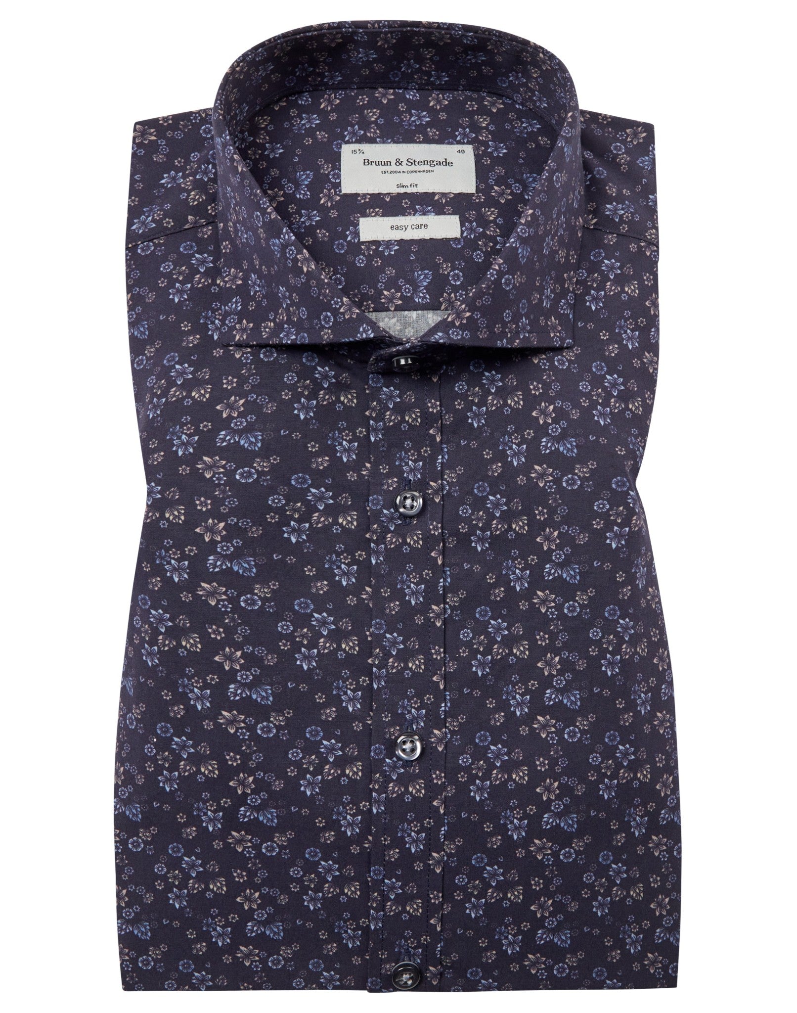 BS Roberto Slim Fit Skjorte - Navy
