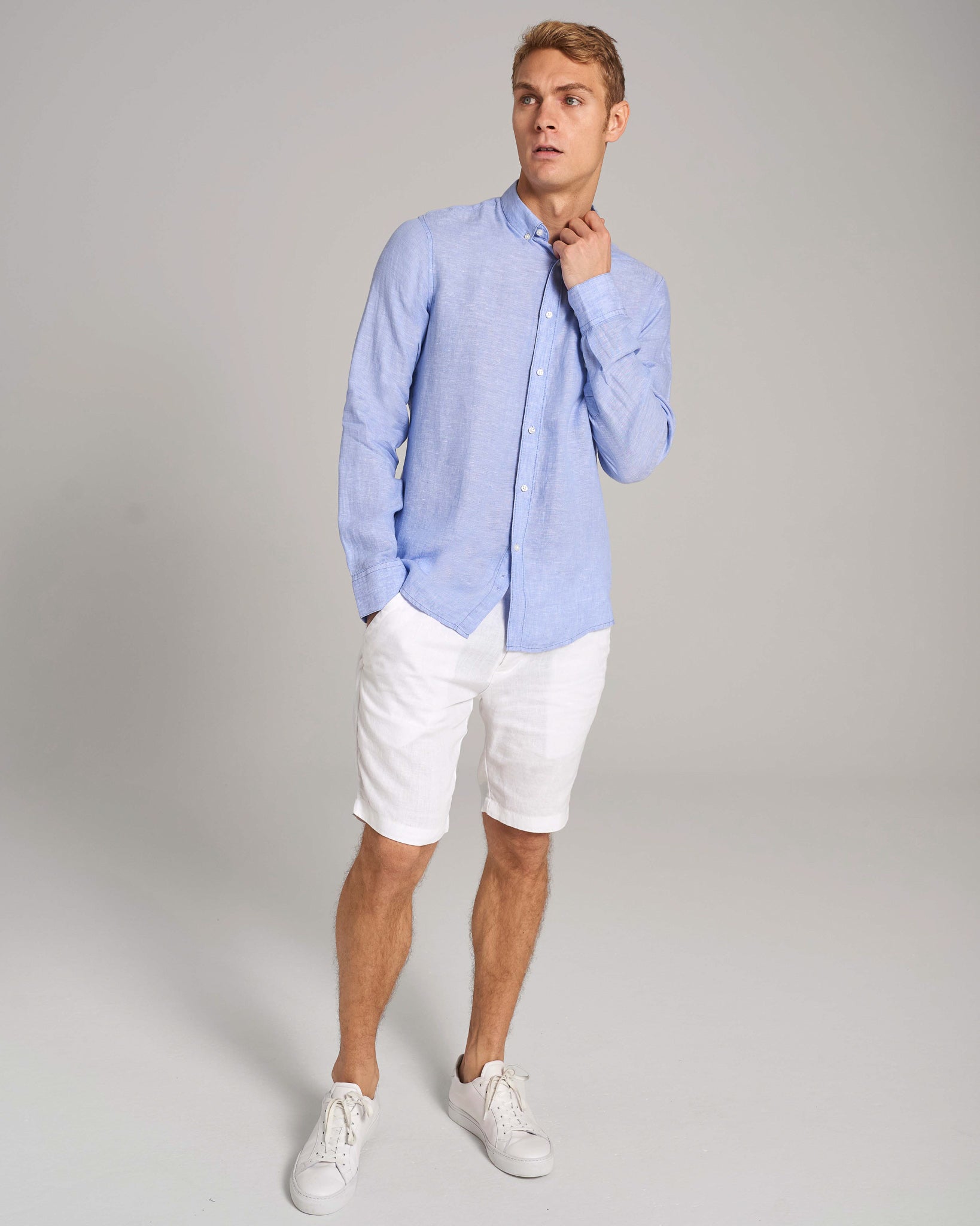 BS Carlos Casual Modern Fit Skjorte - Light Blue