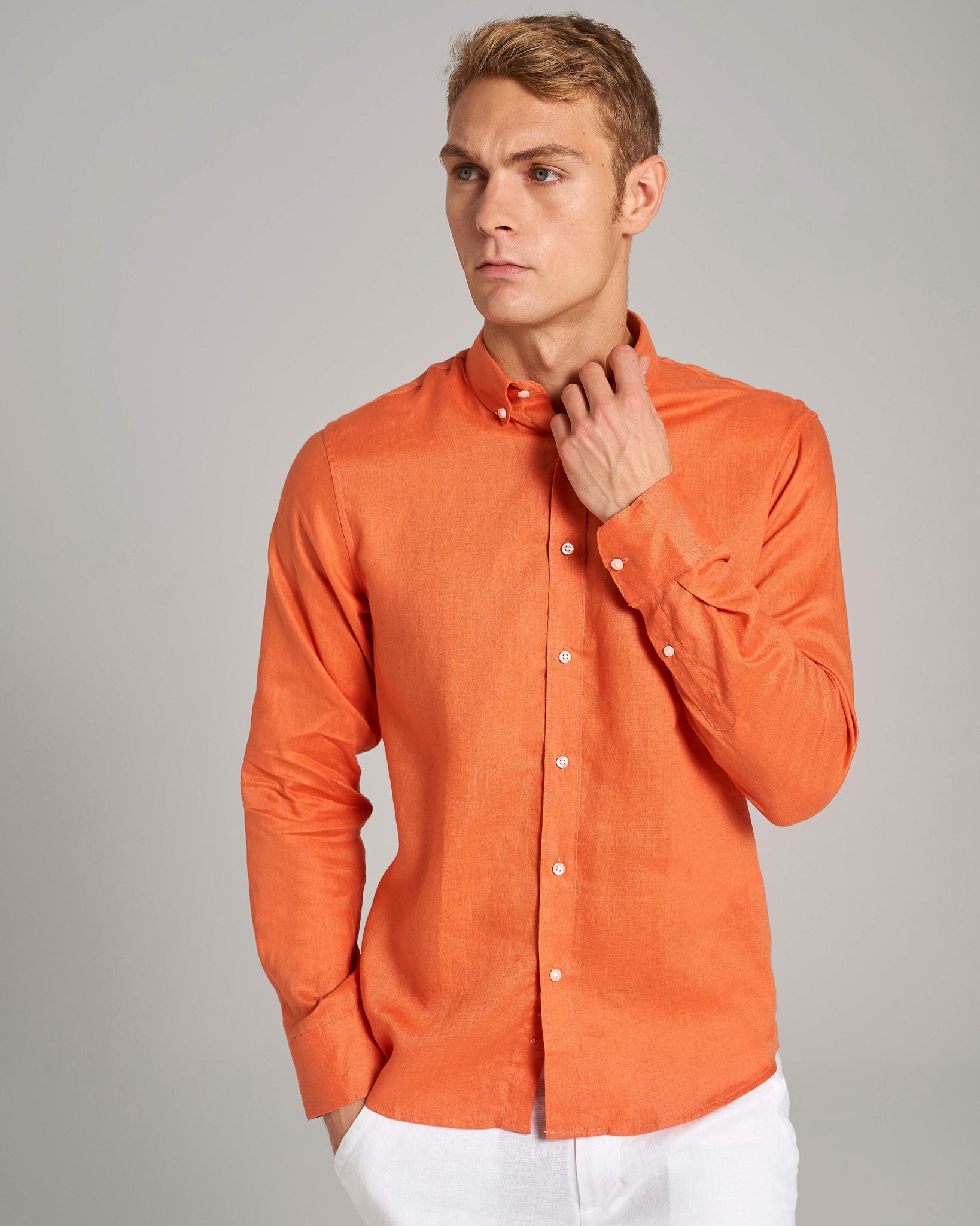 BS Carlos Casual Modern Fit Skjorte - Orange