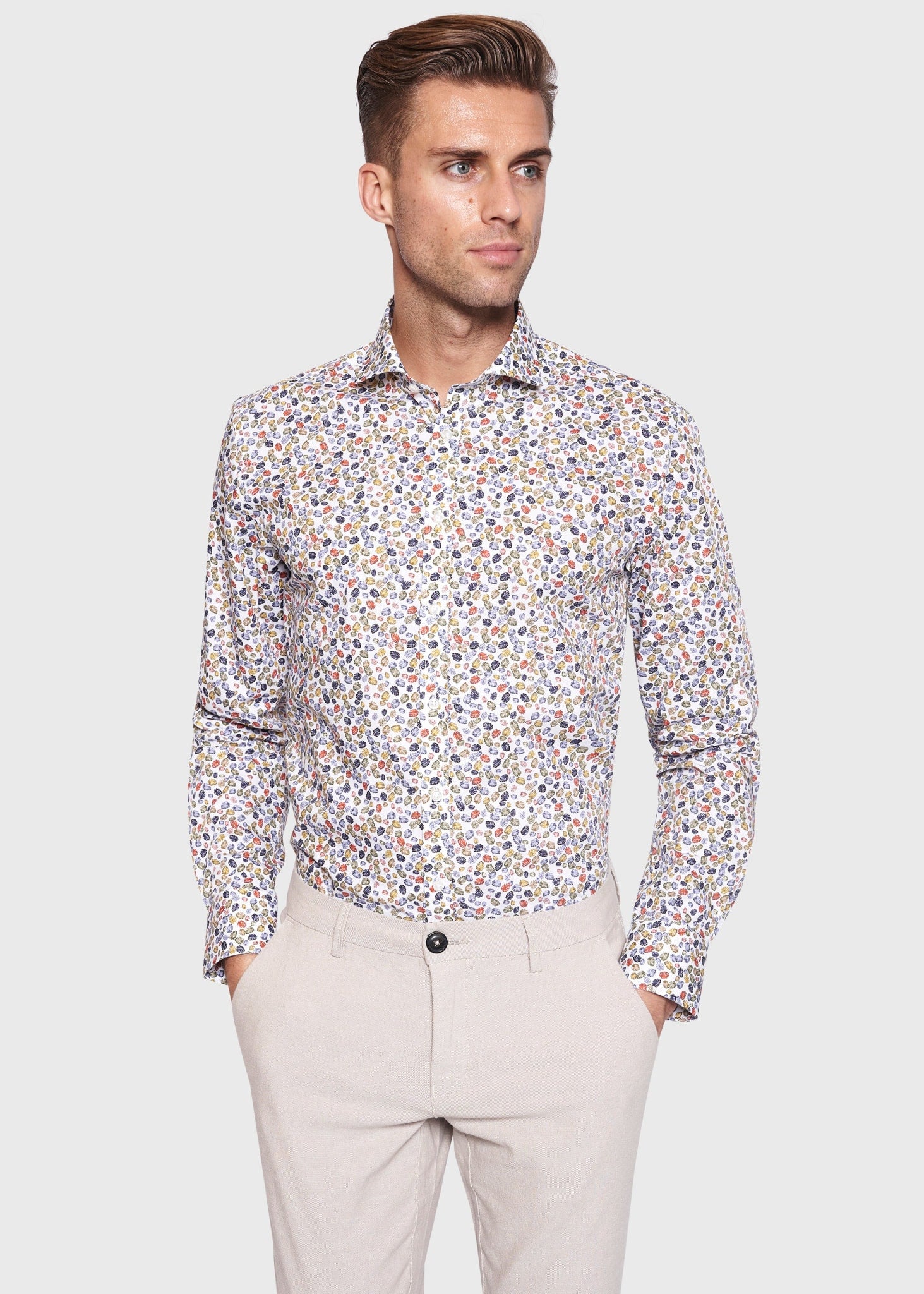 BS Solis Slim Fit Skjorte - White