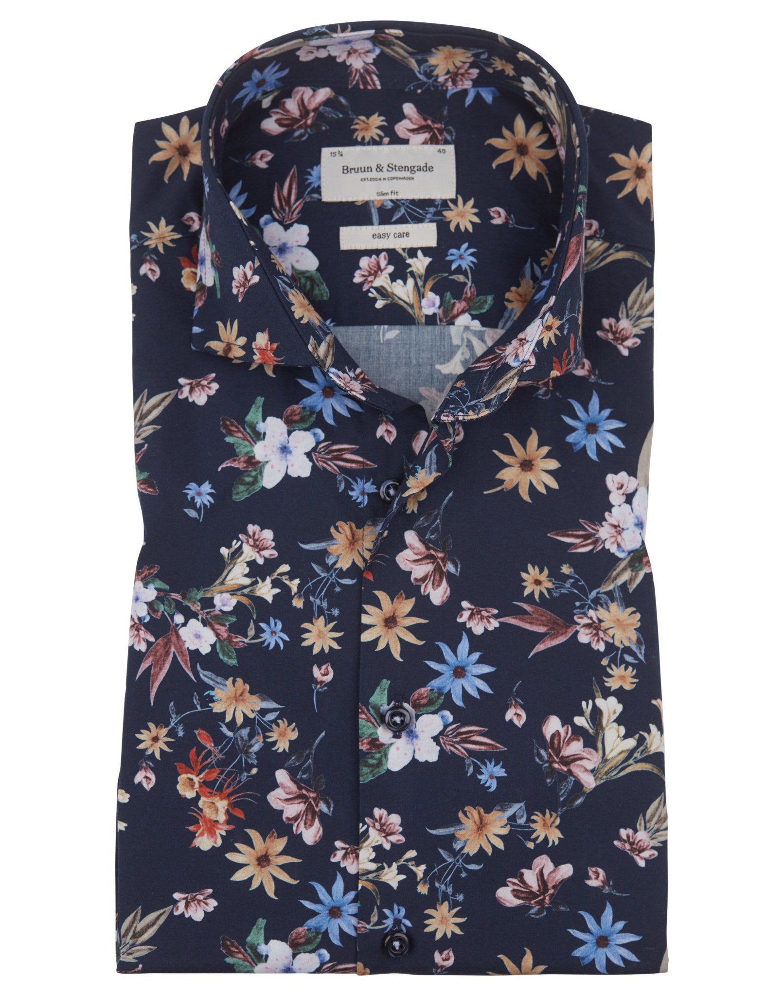 BS Tully Slim Fit Skjorte - Navy