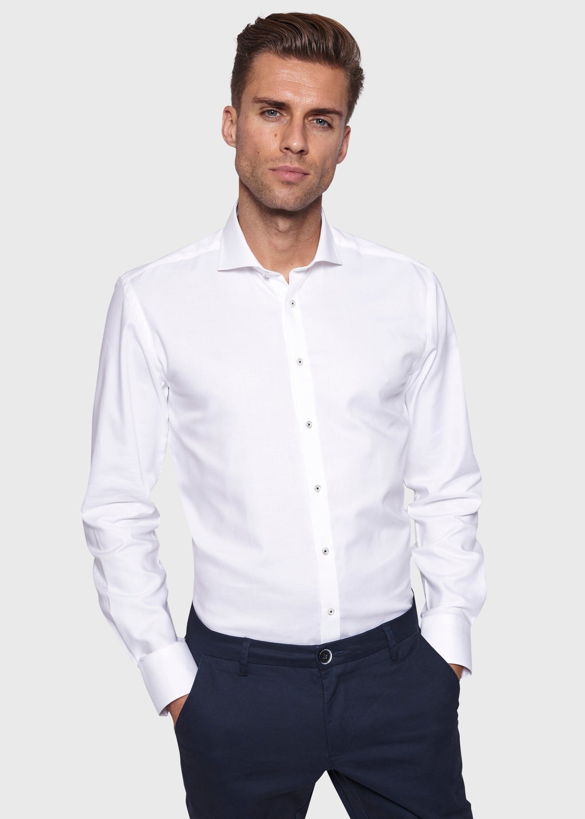 BS Weston Slim Fit Shirt - White