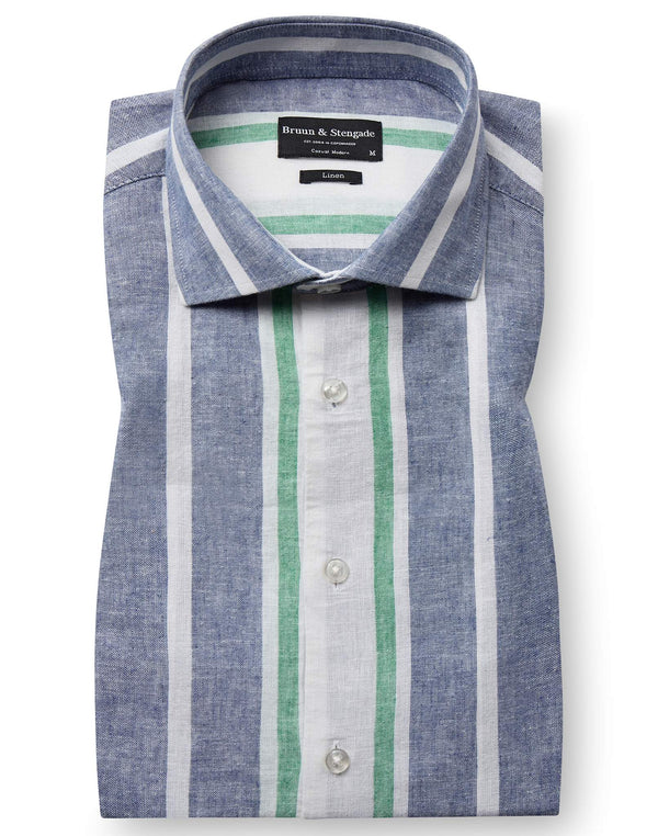 BS Maini Casual Modern Fit Shirt - Blue/White