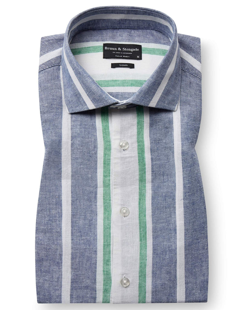 BS Maini Casual Modern Fit Shirt - Blue/White