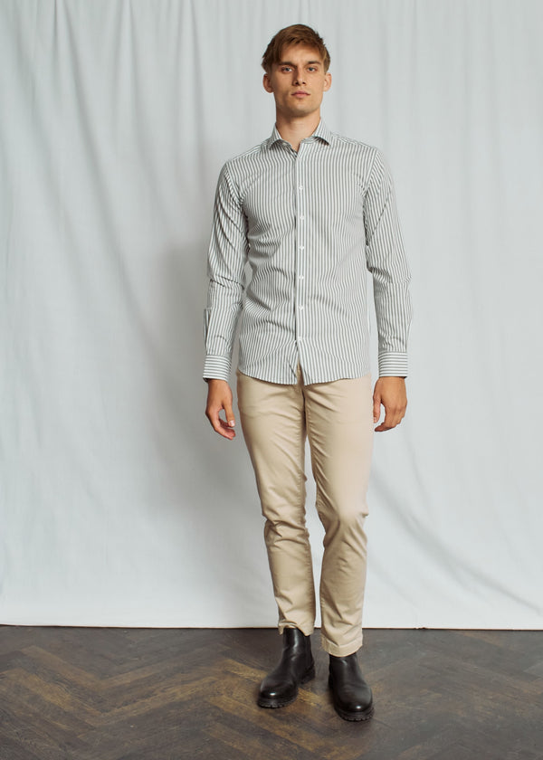 BS Capela Slim Fit Shirt - Green/White